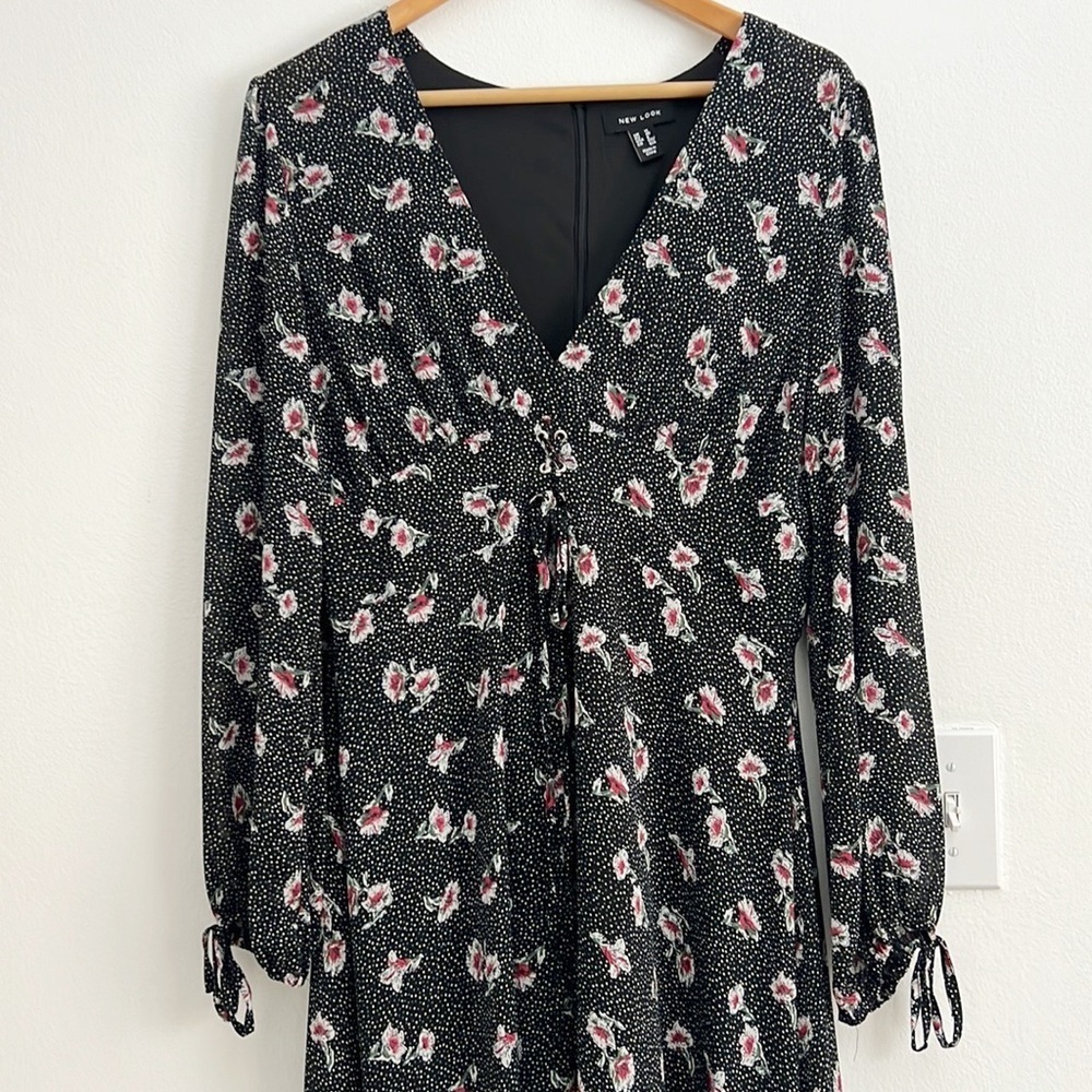 New Look Floral Printed Lattice Maxi Dress Boho